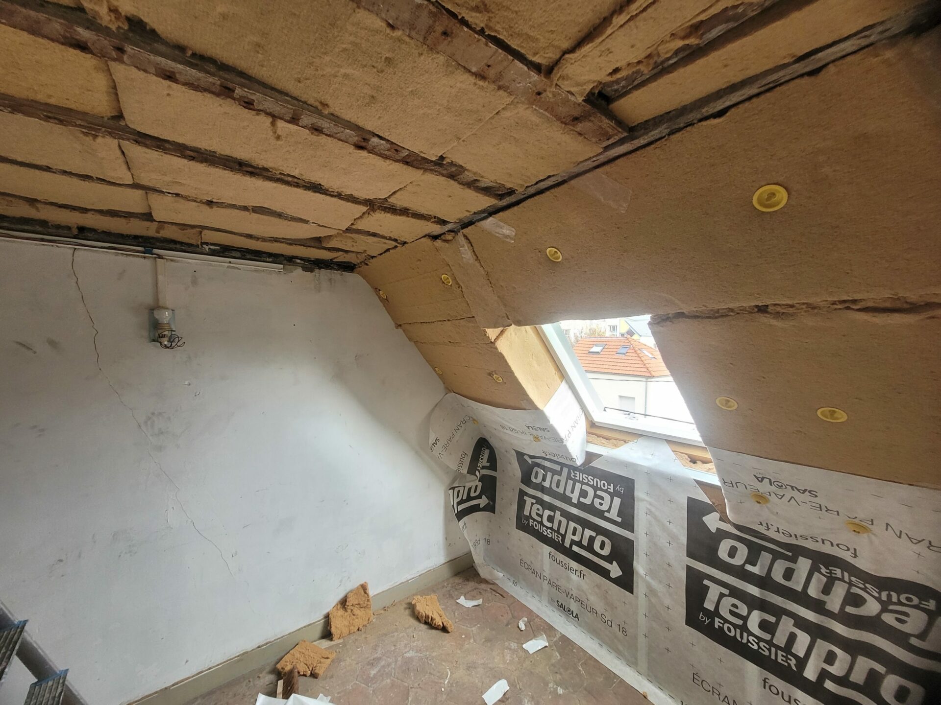 Isolation par l'intérieur d'un comble de maison individuelle, Ile St Denis, 2023
