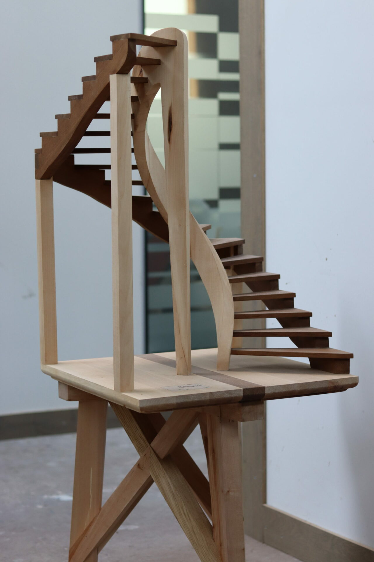 Maquette d'escalier a limon débillardé dans un cone, Romainville, 2024