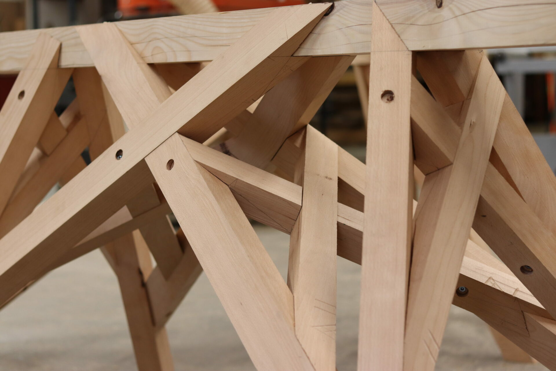 détails d'un tréteau dit Mazerolle, Romainville, 2023